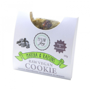 Raw Superfood Cookie - Matcha & Rosinen (Box mit 10 Stück)