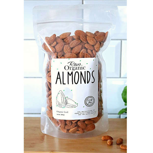 Raw Organic Almonds 500g